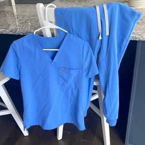 FIGS. Light blue jogger set. Great condition.